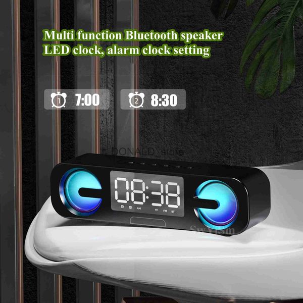 Tragbare Lautsprecher, multifunktionale, spiegelnde Oberfläche, kabelloser Bluetooth-Lautsprecher, Uhr/Wecker-Display, tragbares Mobiltelefon, PC-Soundbox für den Außenbereich, J240117