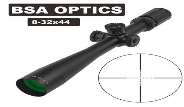 BSA OPTICS 832X44 AO Escopos de caça Riflescope 30mm de diâmetro do tubo Sniper Gear Vista frontal para rifles de ar Long Eye Relief Rifle Sc7876206