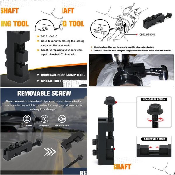 Outras ferramentas de veículos Drive Shaft Boot Clam Tool Car Cv Eixo Joint Dust Er Oem 09521-24010 Substituição para Lexus Remoção Drop Delivery A Otqus