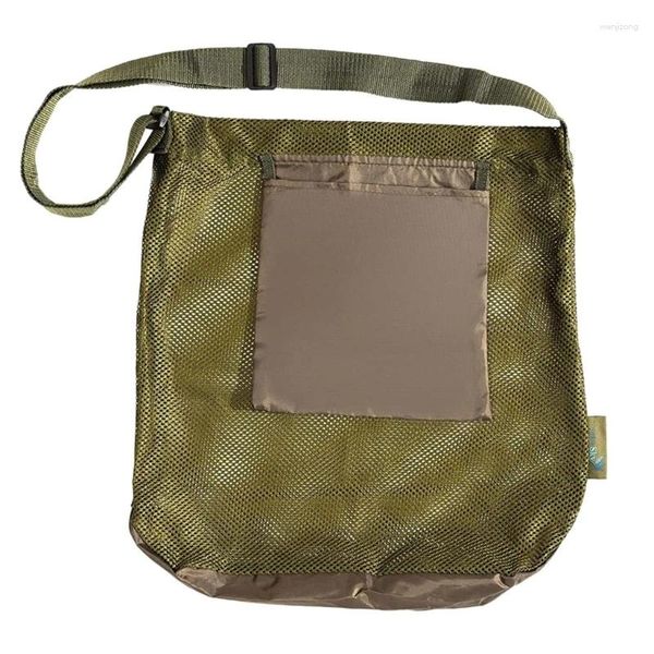 Borse contenitore Borsa per foraggiamento multifunzionale portatile 43 / 40cm Custodia per raccolta funghi da campeggio all'aperto Custodia a rete per bambini Organizzatore di giocattoli da spiaggia di sabbia