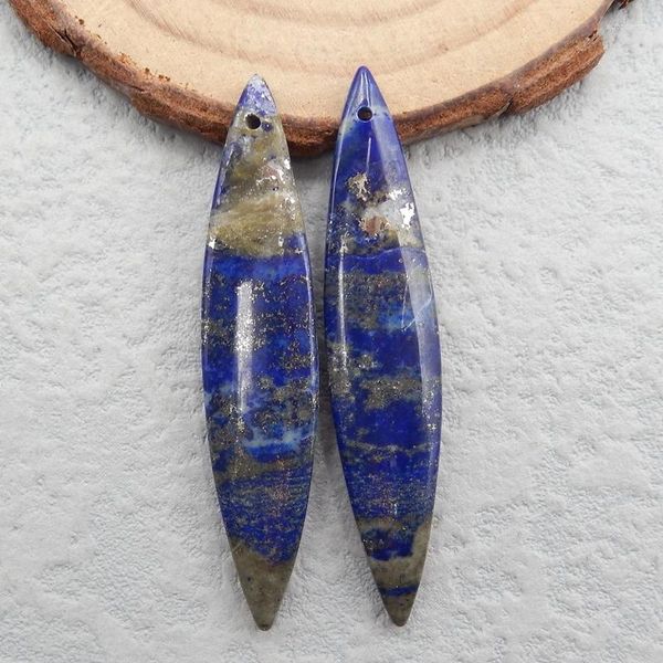 Gevşek taşlar doğal değerli taş lapis lazuli moda kadın küpeler boncuk takıları kadınlar için küpe çift aksesuarları 49x10x5mm7.3g