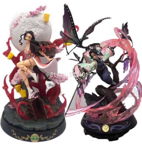 36 centimetri Kimetsu No Yaiba Anime Figura GK Kamado Nezuko Kochou Shinobu Action Figure Kochou Shinobu Figurine Giocattoli di Modello H08316983729