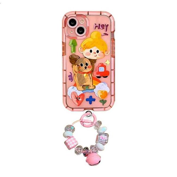 Custodie per cellulari Apple 15 14pm Cute Cartoon Girl Dog 13p12pm Custodia per cellulare Apple 15 14 Full Edge 13pm Adatto 3YW0