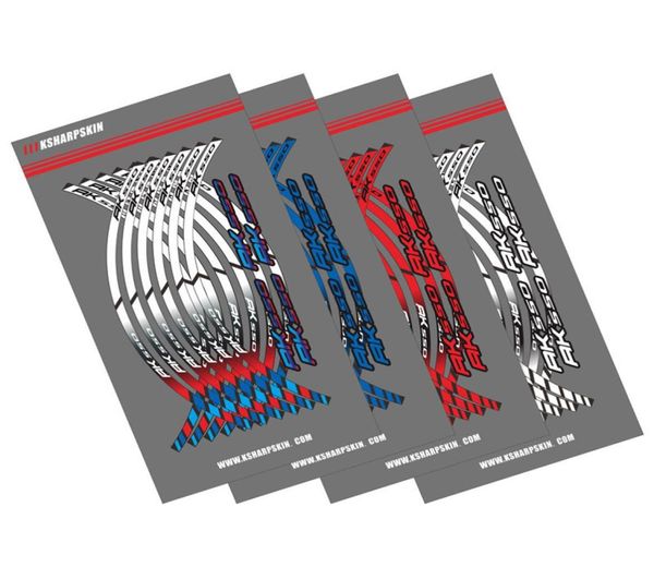 Adesivi riflettenti per la protezione delle ruote del motociclo Cerchio interno pellicola impermeabile decalcomanie decorative multicolori per KYMCO AK5504026152