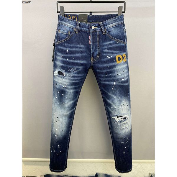 Дизайнерские классические мужские джинсы Knight Boy Style Тонкие эластичные рваные рваные азиатские размеры