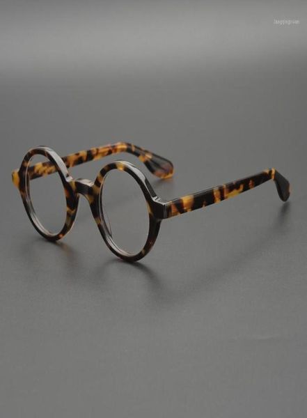 Vazrobe óculos redondos pequenos masculinos de acetato grosso óculos de tartaruga armação homem nerd óculos vintage para prescrição 16481491
