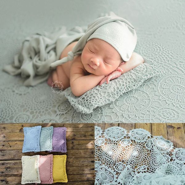 Born Pography Prop Coperta Cuscino Accessori per lo studio Set Riprese fatte a mano Baby Po Posing Beanbag Cover Weave Fabric 240117