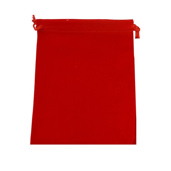 Grande borsa in velluto rosso multi formato regalo per gioielli con coulisse tasca per imballaggio di gioielli disponibile in stock con stampa del logo ZZ