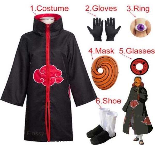 Tobi Cosplay-Kostüm für Jungen, Obito-Maske, Karneval, Halloween-Kostüm für Kinder und Erwachsene, geeignet für Körpergröße 135 cm bis 185 cm. Q09108637485