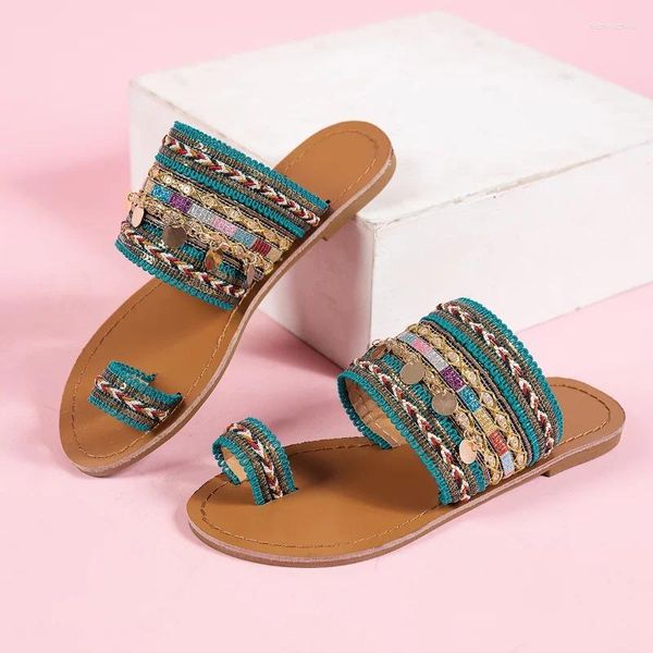 Chinelos artesanais sandálias femininas casuais flip flops estilo grego boêmio rua moda mulheres apartamentos chaussures femme