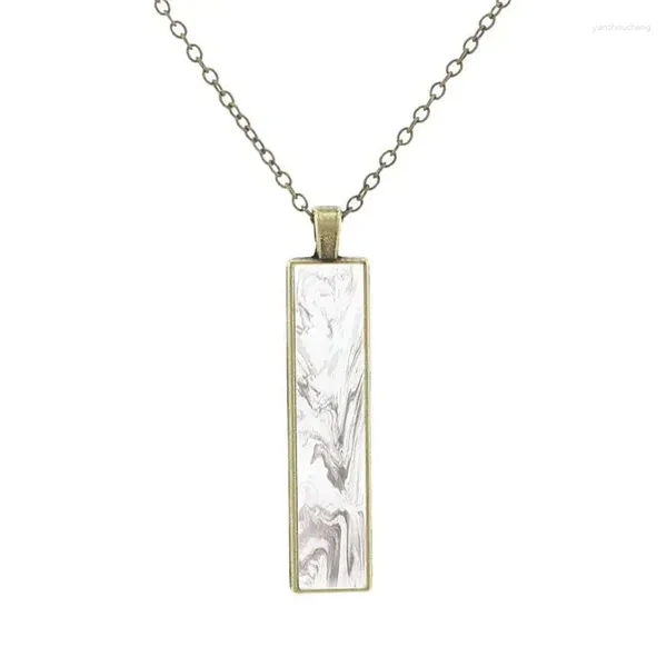 Ожерелья с подвесками JOINBEAUTY, мраморное ожерелье с несколькими узорами, стеклянная бронзовая цепочка, мужские ювелирные изделия, классическое художественное ожерелье с изображением, модное