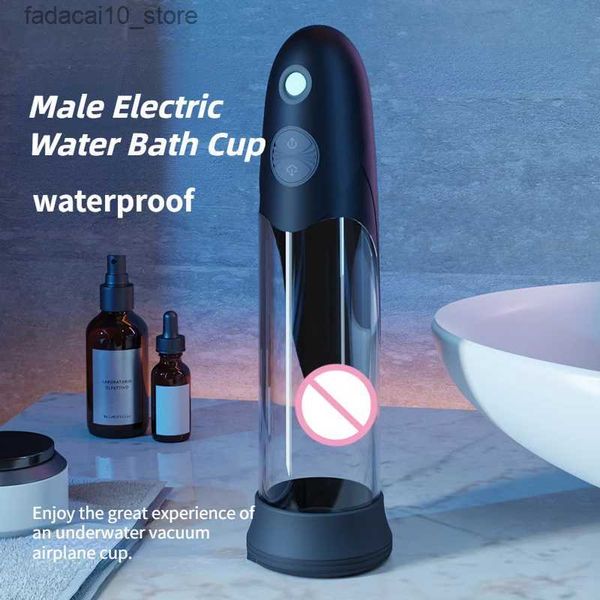 Andere Gesundheitsschönheitsartikel Neuer männlicher elektrischer Wasserbadbecher Penis-Prostata-Stimulator Flugzeugbecher-Masturbator Penismassagegerät Erwachsene Produkte Männer 18 Q240117