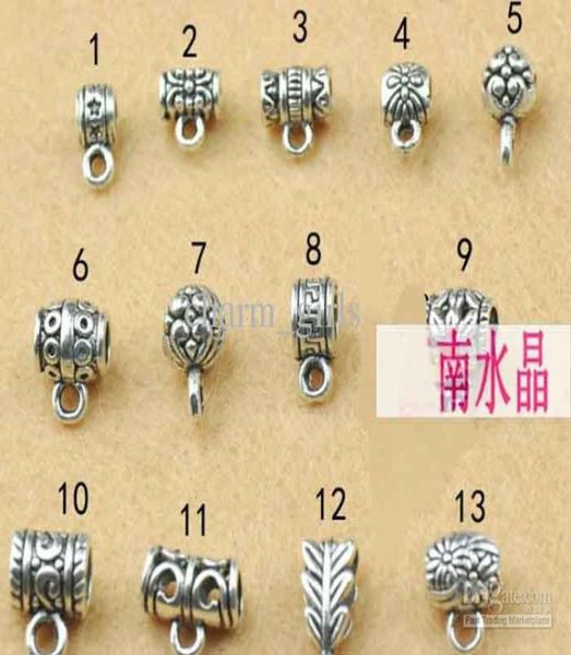 100 peças acessórios de joias diy pingente de prata tibetano fivela anel pulseira fecho colar clasp2855849