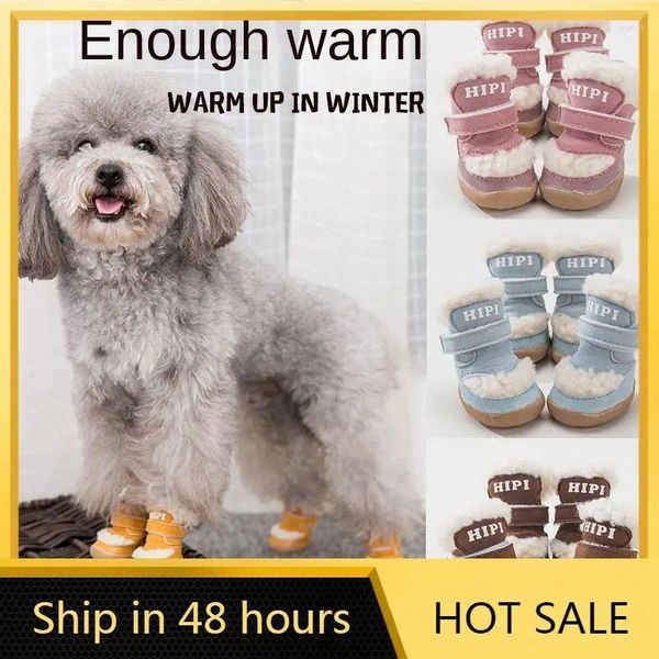 Vestuário para cães Sapatos de neve quentes Botas impermeáveis Inverno acolchoado Pequeno respirável Pet Shoe Cover Set 4 Protect