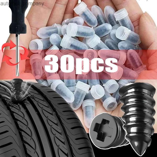 Novo carro motocicleta vácuo reparação de pneus unhas caminhão scooter bicicleta pneu reparação punctura ferramentas sem câmara borracha acessórios metal 10/30 pçs