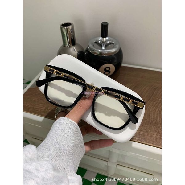 Солнцезащитные очки Chanelism для женщин Новая простая тканая рама ультра -светильники и рамка для голубых глаз, доступная для подходящего для близоруков.