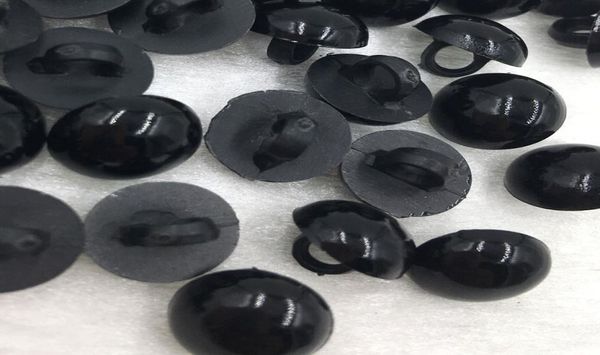 500 pçs 10mm acrílico cogumelo preto haste botões de plástico botão decorativo negro diy costura olho para bonecas brinquedo olhos pt1334068510