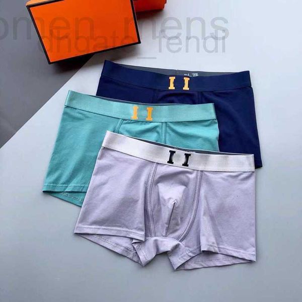 Underpants designer designer de algodão fino roupa interior masculina em forma de h emma antibacteriana cintura média quatro boxers de canto thr em uma caixa rp9w pfxj