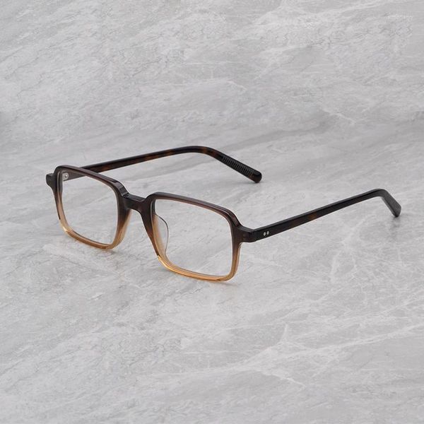 Montature per occhiali da sole Montature per occhiali rettangolari in acetato giapponese di alta qualità Retro Small Box Occhiali da vista da uomo Occhiali da vista da donna Lenti miopia da prescrizione ottica