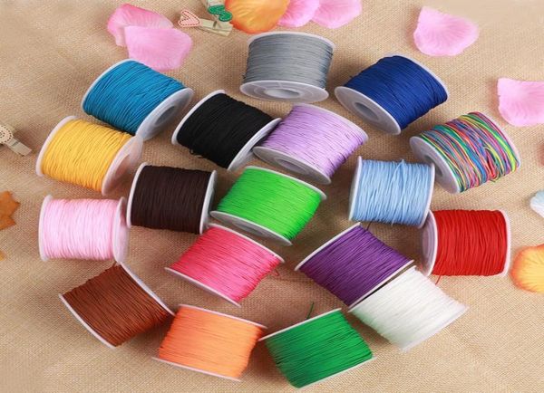 140yards 06mm Çeşitli Renkler Çin düğüm telli örgü ipleri jade line tel iplikler rattail boncuk kabloları diy mücevher armatürleri br5156530