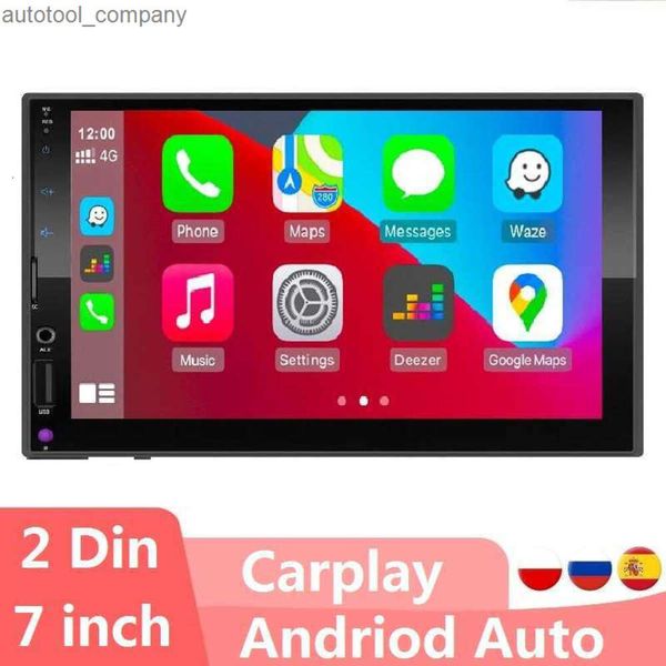 Nuovo ricevitore Stereo Apple Carplay 2Din autoradio lettore multimediale di navigazione touch screen per Toyota Nissan Hyundai 7 