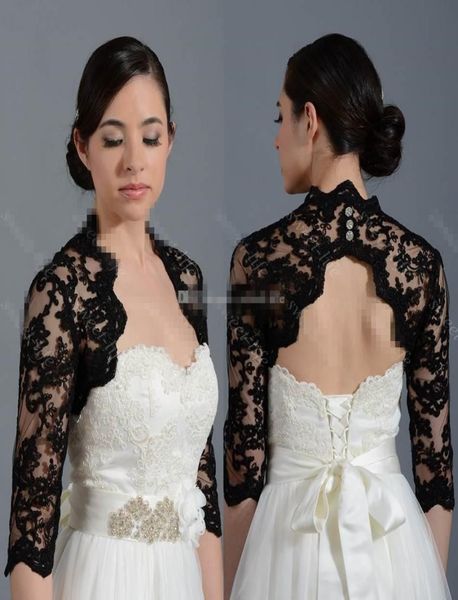 Chea preto casamento nupcial bolero jaqueta boné envoltório encolher meia manga frente aberta sem costas barato feito sob encomenda jaqueta para casamento branco 1310082