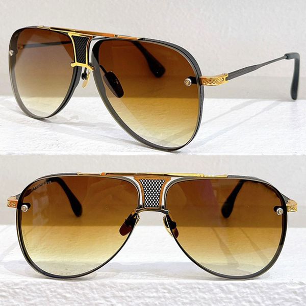 Occhiali da sole da uomo di marca di lusso DECADE-TWO designer classico pilota montatura nera montatura in rete metallica occhiali da sole di tendenza alla moda DRX-2082