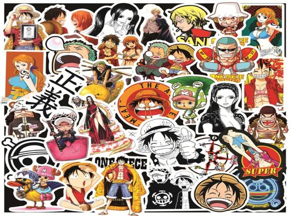 50pcslot Tek Parça Luffy Stickers Anime Sticker Notebook Motosiklet Kaykay Bilgisayar Cep Telefonu Karikatür Oyuncak Trunk2521538