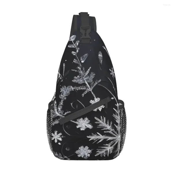 Sacos de mochila flocos de neve ornamento saco de peito retro portátil escola agradável presente multi-estilo