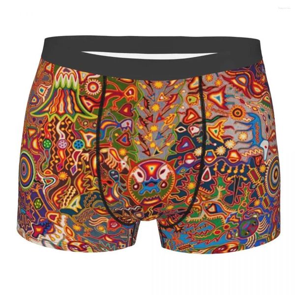 Cuecas personalizadas México Arte Huichol Sexy Casal Cueca Homens Imprimir Personalizado Boxer Shorts Calcinhas