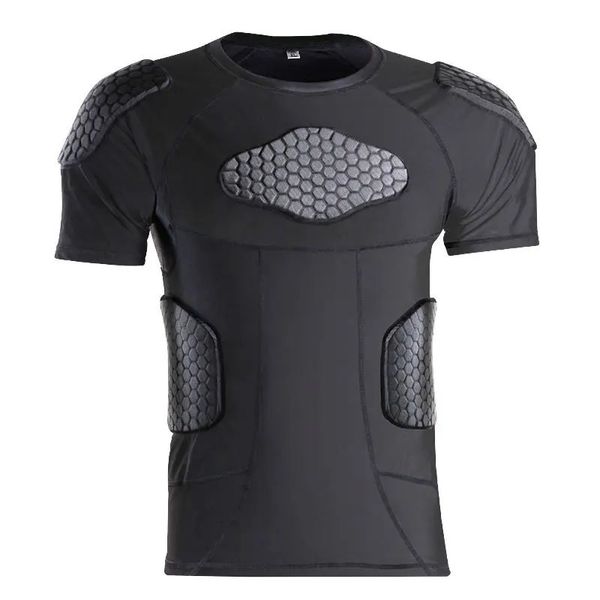 Maglia da rugby imbottita di sicurezza da uomo Maglie da portiere di calcio Spugna da esterno Allenamento da calcio Abbigliamento sportivo Protezione Abbigliamento Gomito 240116