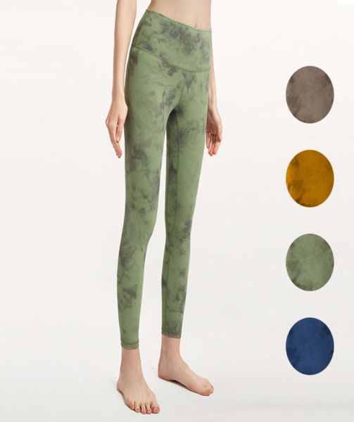 Mulheres leggings calças de yoga fitness meninas nu sentimento polido elástico cintura alta secagem rápida collants esporte alinhar amarelo verde bl2149435