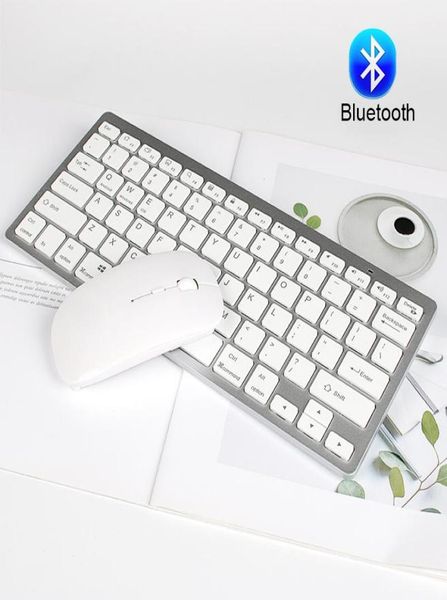 Bluetooth klavye ve fare seti multimedya anahtarları Bluetooth Kablosuz Fare Silm Klavye Combo Windows için Android Mac9933738