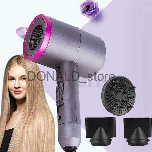 Secador de cabelo elétrico Secador de cabelo de íon negativo Secador de cabelo iônico de salão profissional com concentrador difusor Cerâmico Secador de cabelo de secagem rápida poderoso J240117