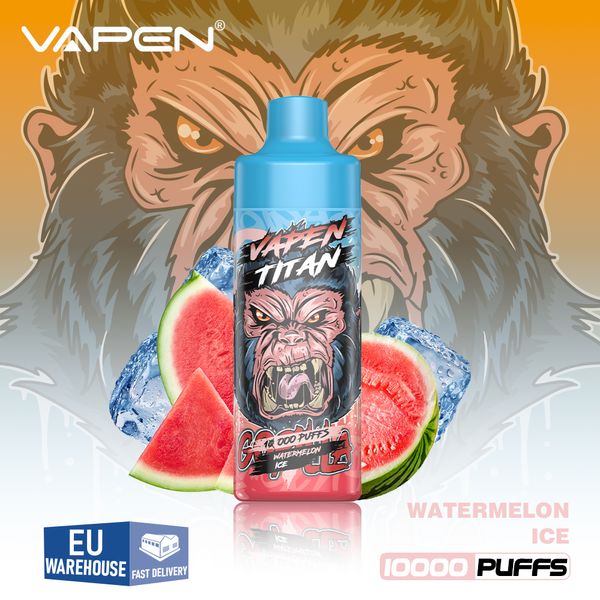 Armazém da UE Vapen Titan Tornado 10000 PUFFS Caneta Vape descartável 2% 5% Cigarros eletrônicos 20ml Pod Mesh Coil 10K PUFFS Vapsolo recarregável com fluxo de ar ajustável