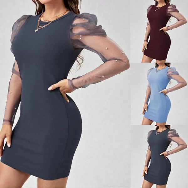 Abiti casual sofisticati chic maglie a maniche lunghe abbigliamento bodycon senza salotto con vita senza cucitura e design posteriore per abbigliamento da festa serale