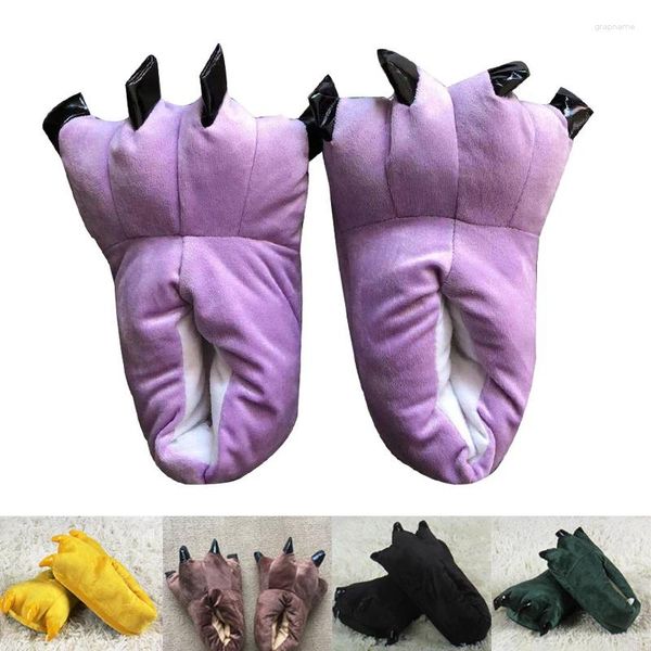 Chinelos Soft Soled Home Shoes Tamanho Pequeno Crianças Dinossauro Garra Vaca Animais Desenhos Animados Quente Outono Inverno