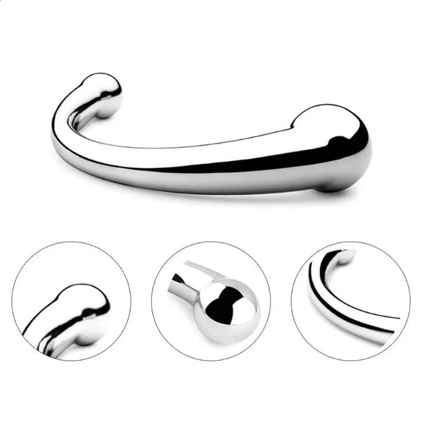 304 acciaio inossidabile GSpot bacchetta per massaggio bastone in puro metallo stimolazione PSpot plug anale vibratore prodotto del sesso per donne uomini gay 240117