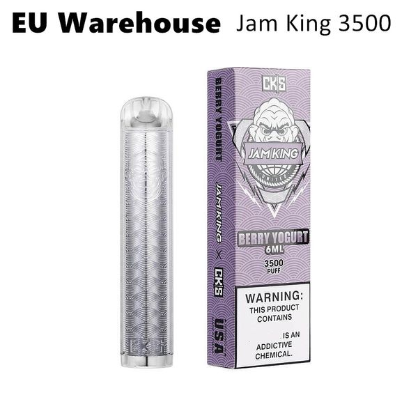 UE Stock Jam King vaper cristal vape Puff 3500 6ml Juice Pods Crystal Vape Pen 2% 3% 5% Nic E Cigarro 650mAh Bateria Recarregável Mesh Coil Vape Factory China vs puff