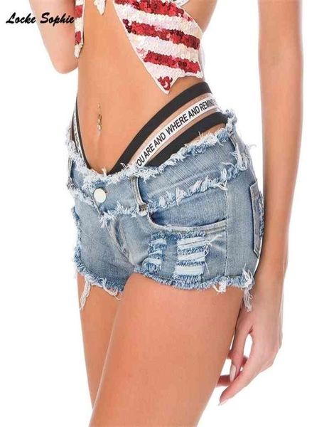 Shorts de cintura baixa Women039s jeans denim verão moda buraco quebrado senhoras magro algodão super curto meninas 2107242761521