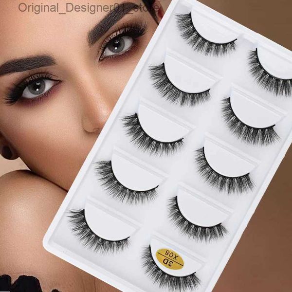 Falsche Wimpern 3/5 Paare Heißer Verkauf Natürliche Lange 3D Nerz Wimpern Weiche Kurze Faux Cils Handgemachte Gefälschte Wimpern Make-Up-Tool Wimpern Verlängerung maquiagem Q240117