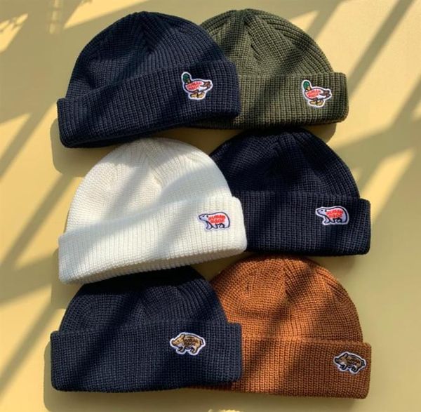 İnsan Yapımı Kutup Ayı Beanies Örme Saat Şapkası Sıcak Kış Şapkaları Erkekler için Kadınlar Akrilik Kayak Kafatası Kapağı Hip Hop Gündelik Skullie3513388