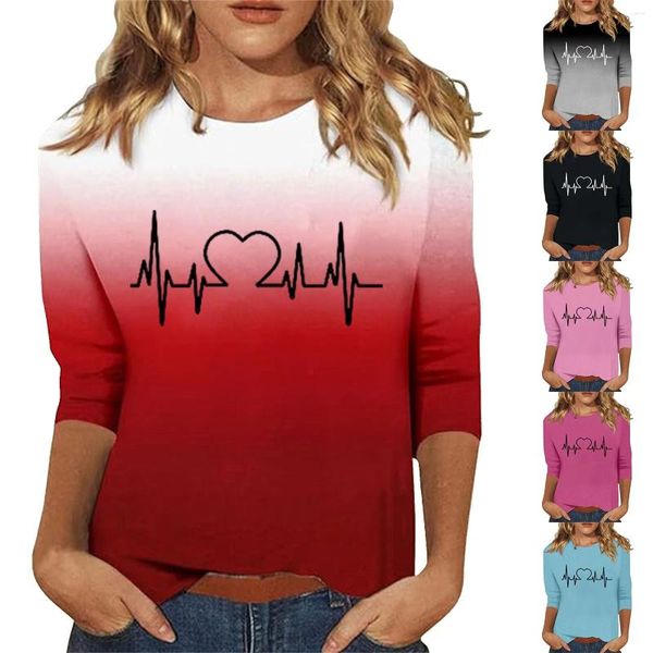 Damen-T-Shirts, Rundhalsausschnitt, kurze Ärmel, EKG-Bekleidung, lässige Oberteile für Damen, lange Kaltausrüstung