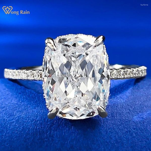 Anéis de cluster wong chuva 925 prata esterlina 4ct laboratório safira gemstone coquetel anel para mulheres casamento jóias finas presentes de noivado