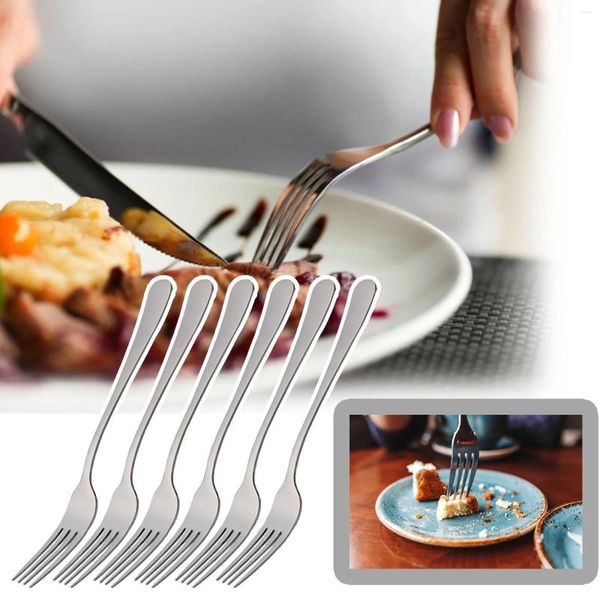 Forks 6pcs Çay Çatal Paslanmaz Çelik Sofra Seti Meyve Yemek Takımı Çatal Teşheri Kek Snack Altın Salata Mutfak Alanları