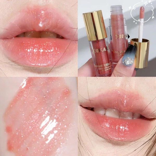 Brillo de labios espejo coreano esmalte brillante resistente al agua lápiz labial líquido Sexy hidratante de larga duración maquillaje de labios de belleza Natural