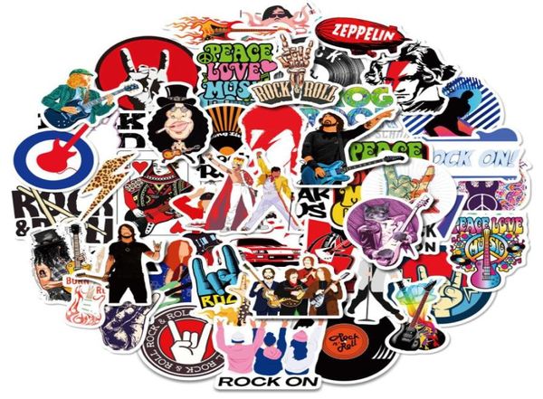 50 Pz / lotto Retro Rock Band Musica Punk Graffiti Adesivi Chitarra Skateboard Laptop Bagagli Moto Adesivi decalcomanie fai da te1905444