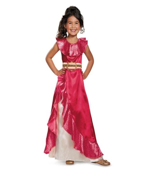 Mädchen Classic Elena Red Cosplay Kostüm Kinder von Avalor Elena Kleid Kinder Ärmellose Party Halloween Ballkleid Outfits 2009303453013