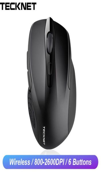 TeckNet Optische Drahtlose Maus 2600DPI 24GHz Schnurlose Ergonomische Mäuse mit USB-Empfänger Computer Mause für Desktop Notebook PC LJ7736480