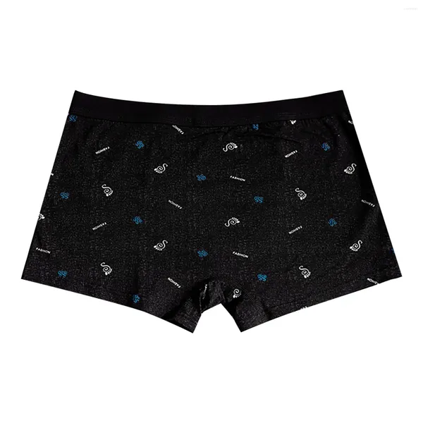 Cuecas de algodão boxers oversized impresso masculino roupa interior sexy respirável traceless lingerie underpant fitness roupas masculinas